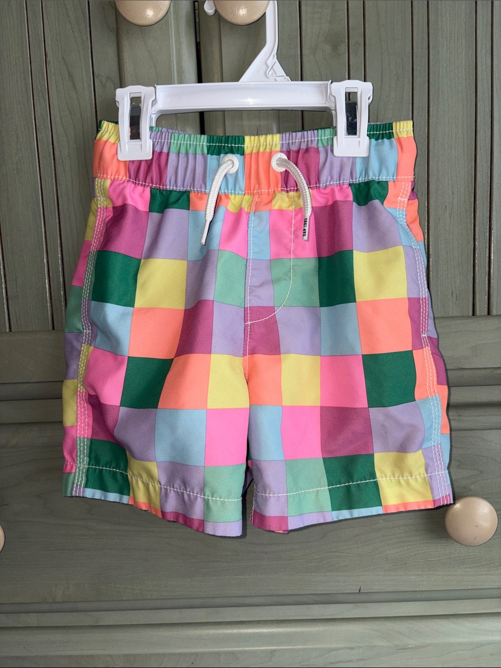 GAP Pastel Checkerboard Swim Shorts - Kids 4-5